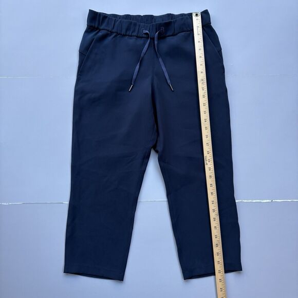 Lululemon On The Fly Crop Woven  Jogger Travel Pants Blue Elastic Waist Pull On - Picture 4 of 13